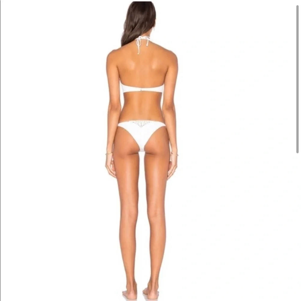 Frankie’s bikinis crochet scrunch butt ruched festival one piece monokini XS